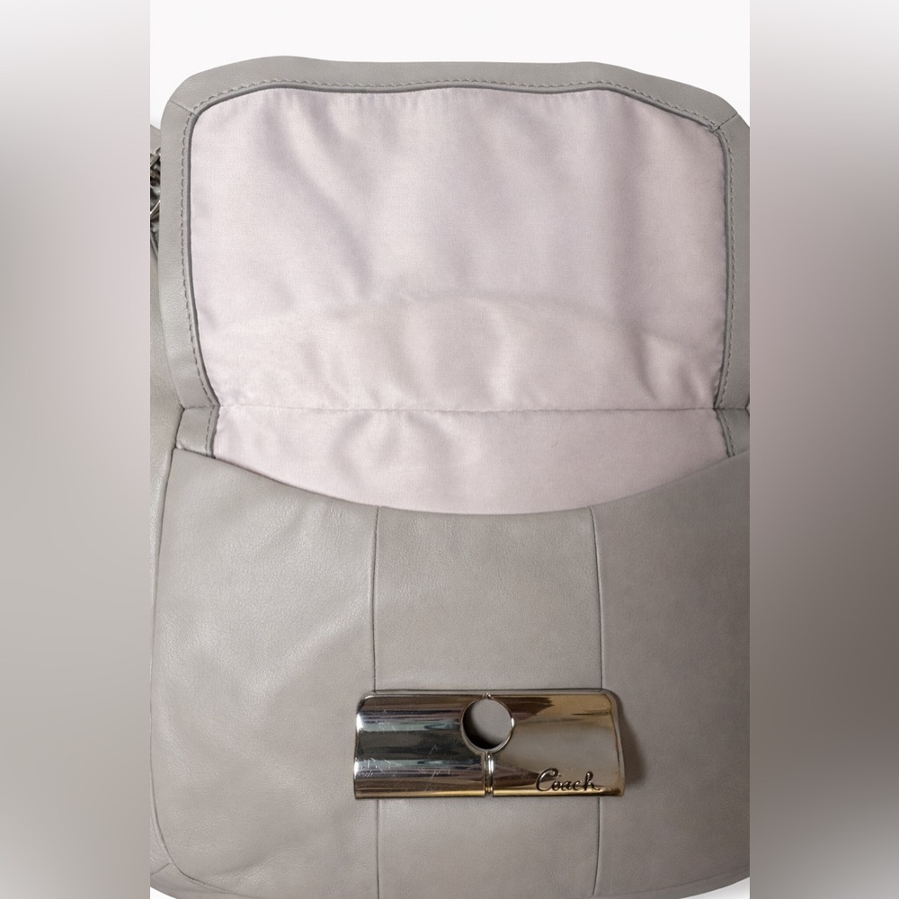 Coach Kristin SOFT Leather Hobo Champagne Taupe Grey Convertible Crossbody Bag - Picture 6 of 13